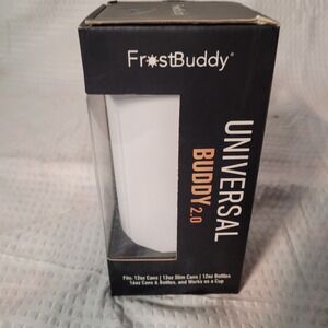 FrostBuddy Universal Buddy 2.0 White Can Cooler Multi-Function Tumbler
